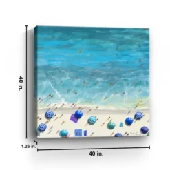 Kirkland's Home Canvas Art-Cobalt Aerial Beach Canvas Art Print