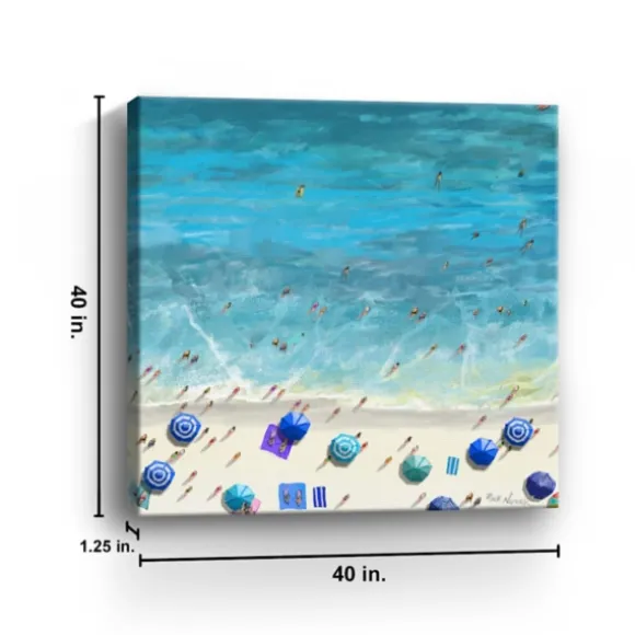 Kirkland's Home Canvas Art-Cobalt Aerial Beach Canvas Art Print