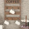 Kirkland's Home Hooks-Coffee Metal And Wood Plank Wall Hooks