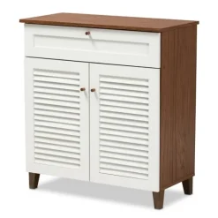 Kirkland's Home Entryway Furniture-Collier Two-Tone Drawer Shoe Storage Cabinet