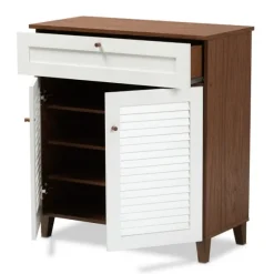 Kirkland's Home Entryway Furniture-Collier Two-Tone Drawer Shoe Storage Cabinet