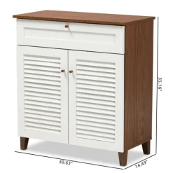 Kirkland's Home Entryway Furniture-Collier Two-Tone Drawer Shoe Storage Cabinet