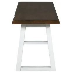 Kirkland's Home Benches & Ottomans-Collins And White Two-Tone Wood Bench