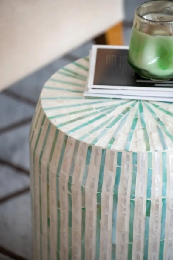 Kirkland's Home Accent & End Tables-Color Capiz Shell Accent Table