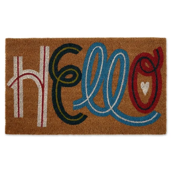 Kirkland's Home Doormats-Colorful Hello Coir Doormat