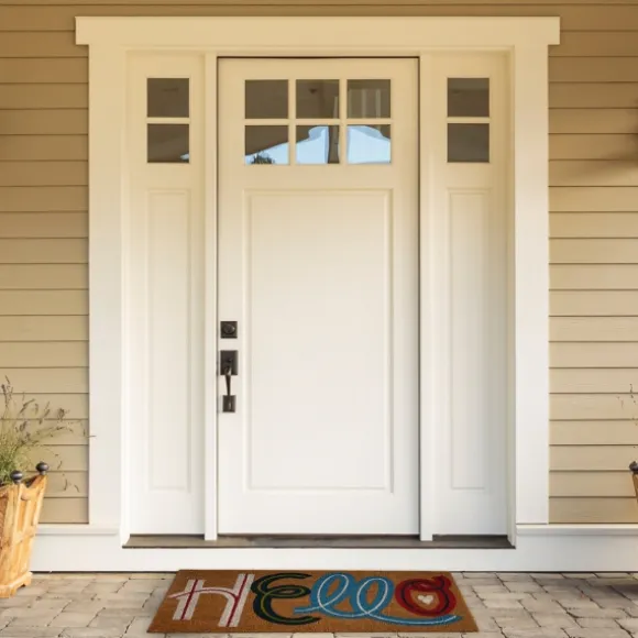 Kirkland's Home Doormats-Colorful Hello Coir Doormat