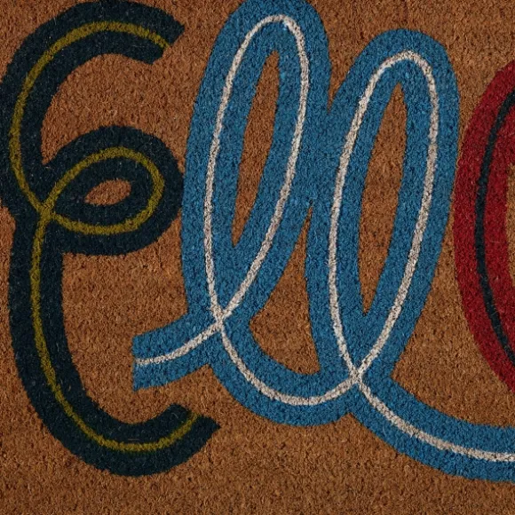 Kirkland's Home Doormats-Colorful Hello Coir Doormat
