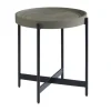 Kirkland's Home Accent & End Tables-Concrete Round Tray Top Side Table