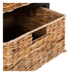 Kirkland's Home Accent & End Tables-Cora Accent Table With Woven Storage Baskets