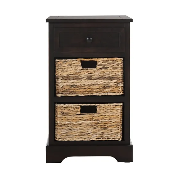 Kirkland's Home Accent & End Tables-Cora Accent Table With Woven Storage Baskets