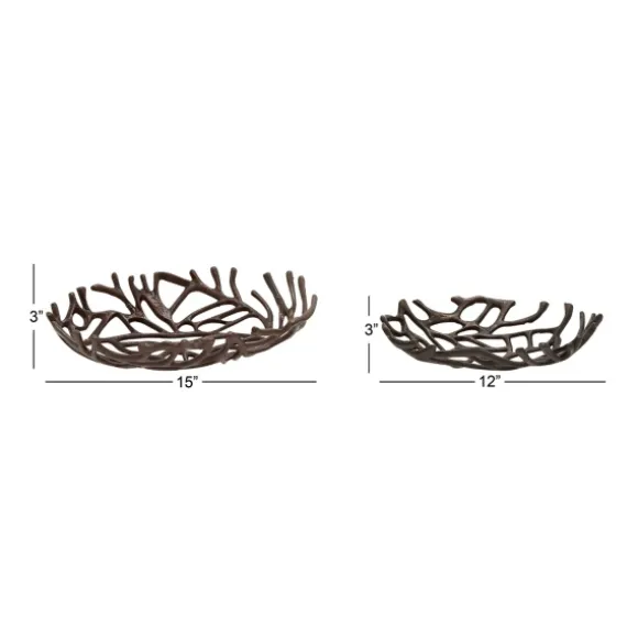 Kirkland's Home Decorative Trays-Coral Reef Oval Trays, Set Of 2