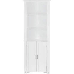 Kirkland's Home Bathroom Furniture-Corner Shelf With Cabinet Doors