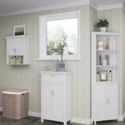 Kirkland's Home Bathroom Furniture-Corner Shelf With Cabinet Doors