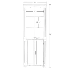 Kirkland's Home Bathroom Furniture-Corner Shelf With Cabinet Doors
