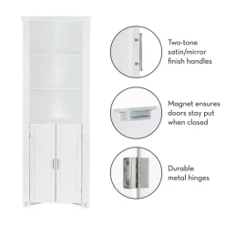 Kirkland's Home Bathroom Furniture-Corner Shelf With Cabinet Doors