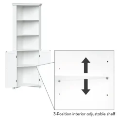 Kirkland's Home Bathroom Furniture-Corner Shelf With Cabinet Doors