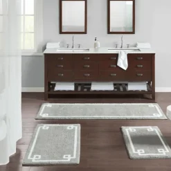 Kirkland's Home Bathroom Rugs-Cotton Tufted Bath Mat With Border, 30 In.