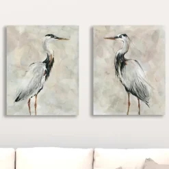 Kirkland's Home Canvas Art-Crane At Dusk Giclee Canvas Art Prints, Set Of 2