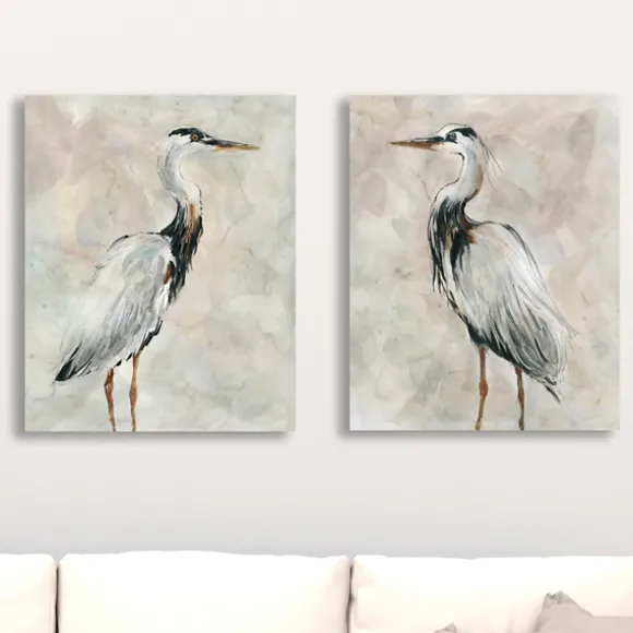 Kirkland's Home Canvas Art-Crane At Dusk Giclee Canvas Art Prints, Set Of 2