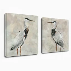 Kirkland's Home Canvas Art-Crane At Dusk Giclee Canvas Art Prints, Set Of 2