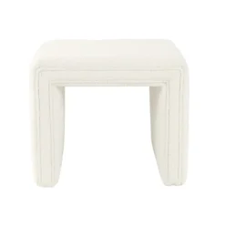 Kirkland's Home Benches & Ottomans-Cream Boucle Arch Ottoman