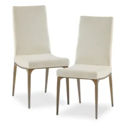 Kirkland's Home Dining Chairs-Cream Bronze Metal Base Dining Chairs, Set Of 2