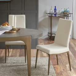 Kirkland's Home Dining Chairs-Cream Bronze Metal Base Dining Chairs, Set Of 2