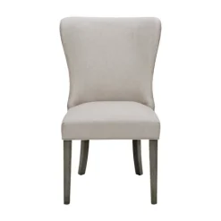 Kirkland's Home Dining Chairs-Cream Curved Back Upholstered Dining Chair