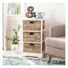 Kirkland's Home Accent & End Tables-Cream Hailey Wicker Basket Storage Accent Table