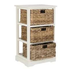 Kirkland's Home Accent & End Tables-Cream Hailey Wicker Basket Storage Accent Table