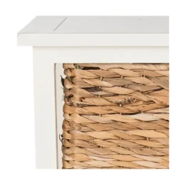 Kirkland's Home Accent & End Tables-Cream Hailey Wicker Basket Storage Accent Table