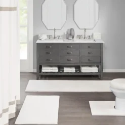 Kirkland's Home Bathroom Rugs-Cream High Pile Marshmallow Bath Mat, 30 In.