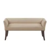 Kirkland's Home Benches & Ottomans-Cream Low Back Flared Arms Bench