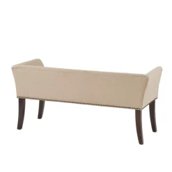 Kirkland's Home Benches & Ottomans-Cream Low Back Flared Arms Bench