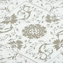 Kirkland's Home Decorative Trays-Cream Moroccan Pattern Tray With Gold Edges