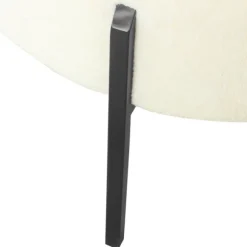 Kirkland's Home Benches & Ottomans-Cream Sherpa Upholstered Metal Ottoman