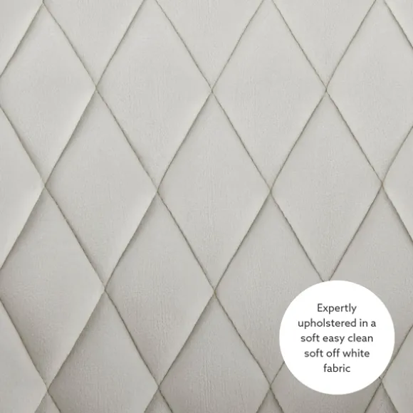 Kirkland's Home Office Furniture-Cream Upholstered Tufted Swivel Office Chair