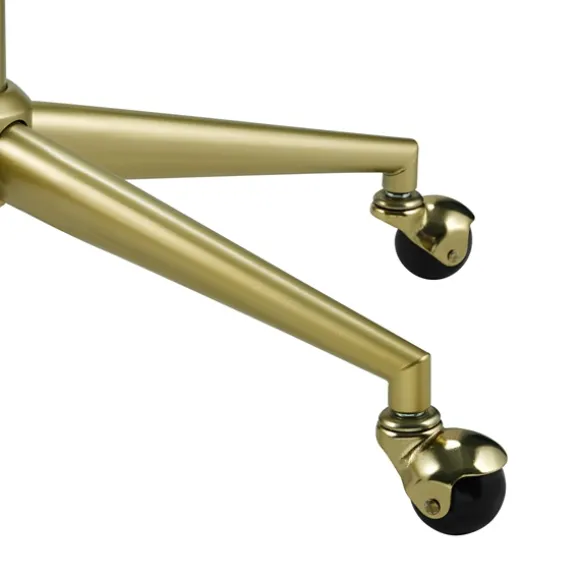 Kirkland's Home Office Furniture-Cream Upholstered Tufted Swivel Office Chair