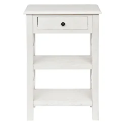 Kirkland's Home Accent & End Tables-Cream Wooden Plank Side Table