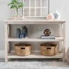 Kirkland's Home Entryway Furniture-Cream Wooden Plank X-Frame Console Table