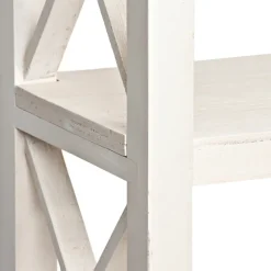 Kirkland's Home Entryway Furniture-Cream Wooden Plank X-Frame Console Table