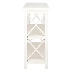 Kirkland's Home Entryway Furniture-Cream Wooden Plank X-Frame Console Table