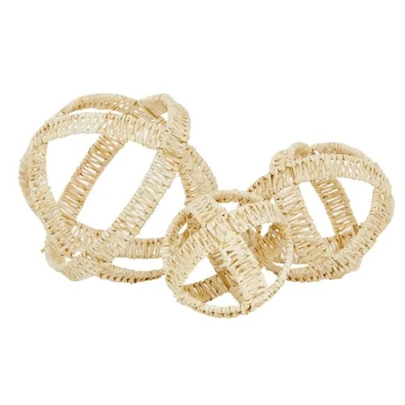 Kirkland's Home Decorative Accents-Cream Woven Decorative Orbs, Set Of 3