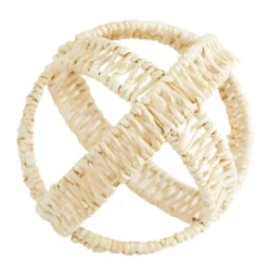 Kirkland's Home Decorative Accents-Cream Woven Decorative Orbs, Set Of 3