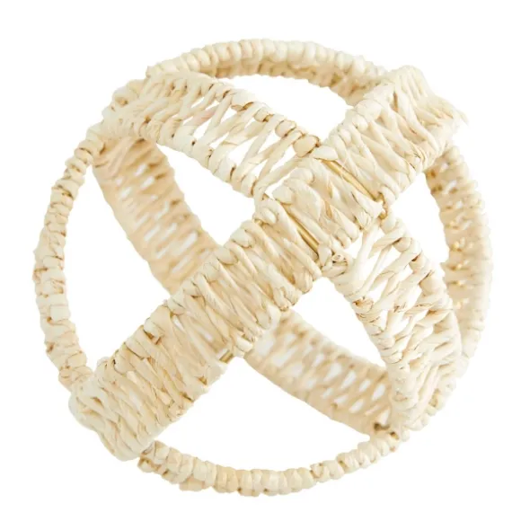 Kirkland's Home Decorative Accents-Cream Woven Decorative Orbs, Set Of 3