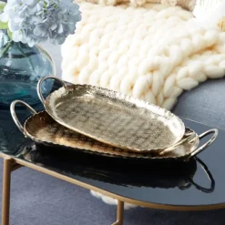 Kirkland's Home Decorative Trays-Crimped Edge 2-Pc. Decorative Tray Set