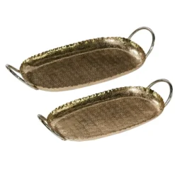 Kirkland's Home Decorative Trays-Crimped Edge 2-Pc. Decorative Tray Set