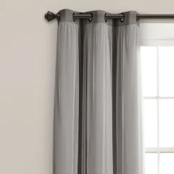 Kirkland's Home Curtains & Drapes-Curtain Panel Set With Overlay, 95 In.