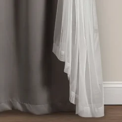 Kirkland's Home Curtains & Drapes-Curtain Panel Set With Overlay, 95 In.