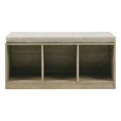 Kirkland's Home Benches & Ottomans-Cushioned Open Cubby Storage Bench